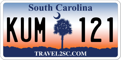 SC license plate KUM121