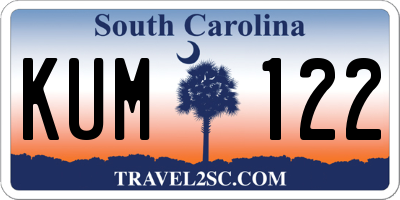 SC license plate KUM122