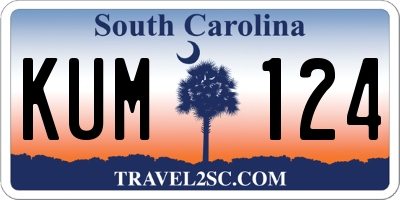 SC license plate KUM124