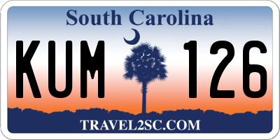 SC license plate KUM126