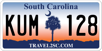 SC license plate KUM128