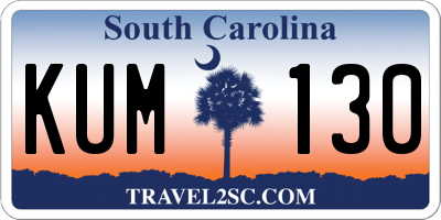SC license plate KUM130