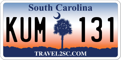SC license plate KUM131