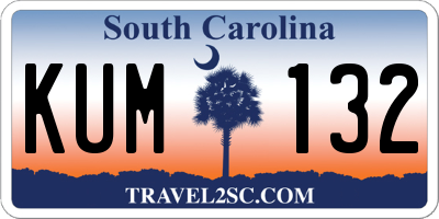SC license plate KUM132