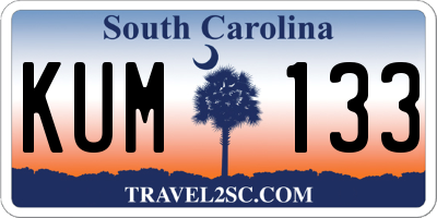 SC license plate KUM133