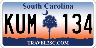SC license plate KUM134