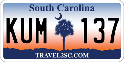 SC license plate KUM137