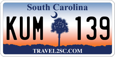 SC license plate KUM139