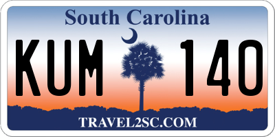 SC license plate KUM140