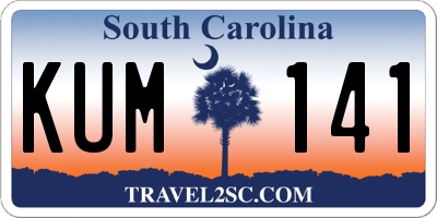 SC license plate KUM141