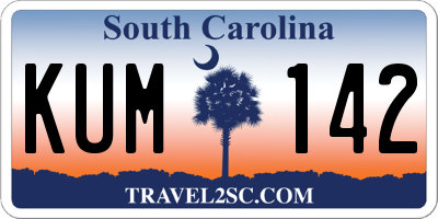 SC license plate KUM142