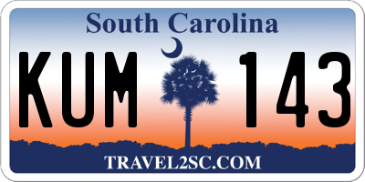 SC license plate KUM143