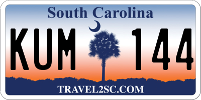 SC license plate KUM144