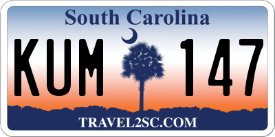 SC license plate KUM147