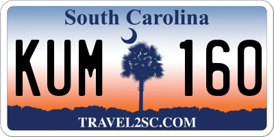 SC license plate KUM160