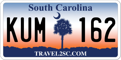 SC license plate KUM162