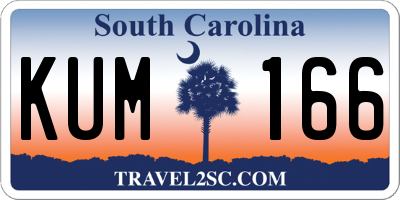 SC license plate KUM166