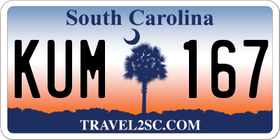 SC license plate KUM167