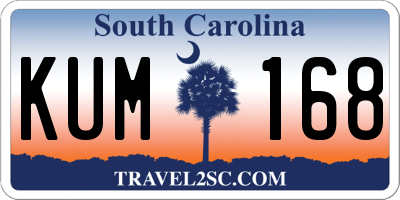 SC license plate KUM168