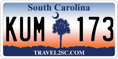 SC license plate KUM173