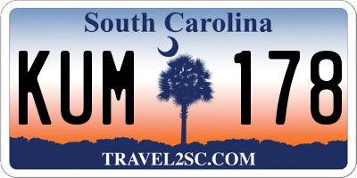 SC license plate KUM178