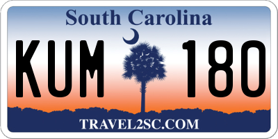 SC license plate KUM180