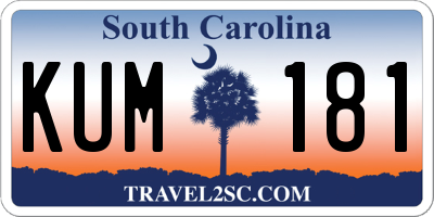SC license plate KUM181