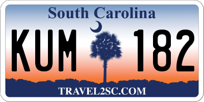 SC license plate KUM182