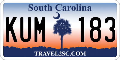 SC license plate KUM183