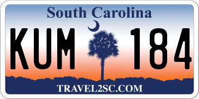 SC license plate KUM184