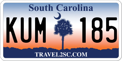 SC license plate KUM185