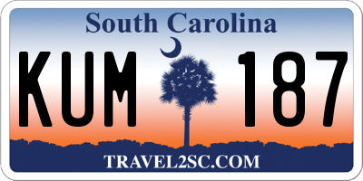 SC license plate KUM187