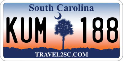 SC license plate KUM188