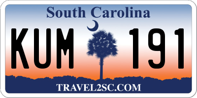 SC license plate KUM191