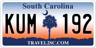 SC license plate KUM192
