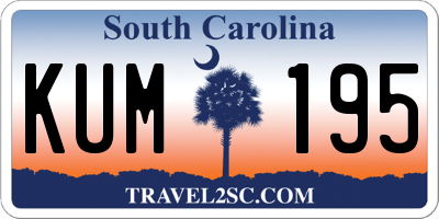 SC license plate KUM195