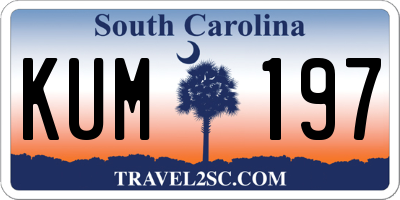 SC license plate KUM197