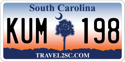 SC license plate KUM198