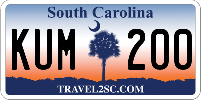 SC license plate KUM200