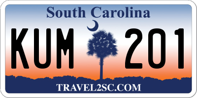 SC license plate KUM201