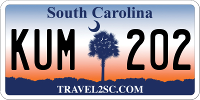 SC license plate KUM202