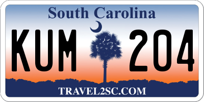 SC license plate KUM204