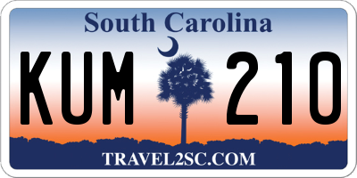 SC license plate KUM210