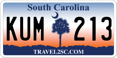 SC license plate KUM213