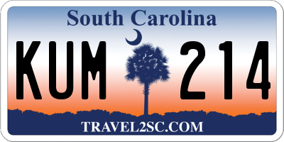 SC license plate KUM214