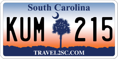 SC license plate KUM215