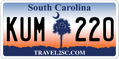 SC license plate KUM220