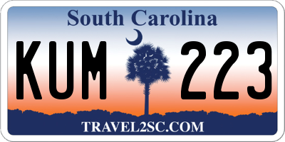 SC license plate KUM223