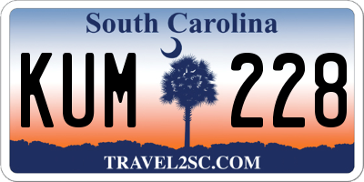SC license plate KUM228