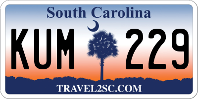 SC license plate KUM229
